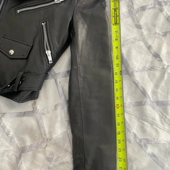 Balenciaga authentic leather scarf moto biker jacket